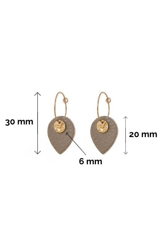 Earrings julia's mini me*leather gold filled*basic