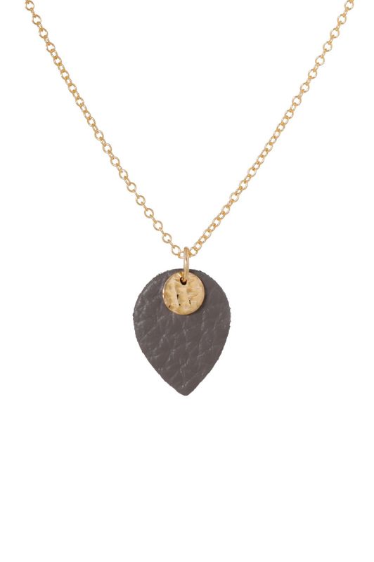 Ketting julia's mini me*leer gold filled