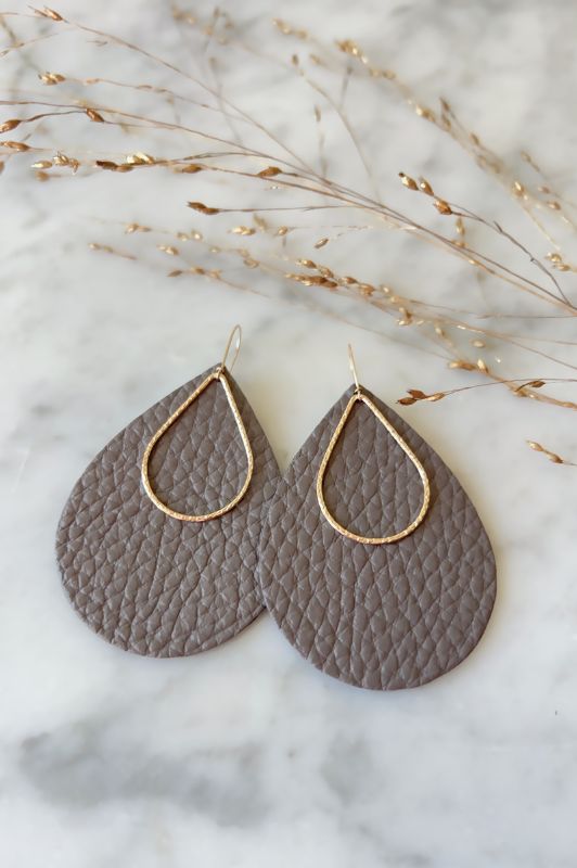 Earrings love me two*leather and gold filled