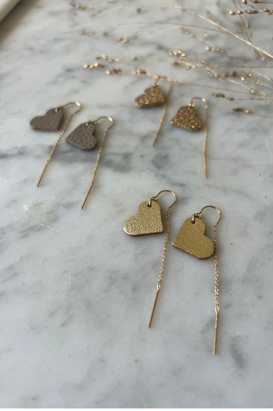 Oorbellen true love*leer gold filled*oorketting