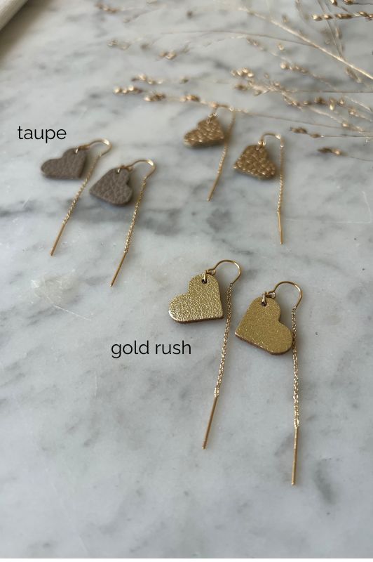 Oorbellen true love*leer gold filled*oorketting