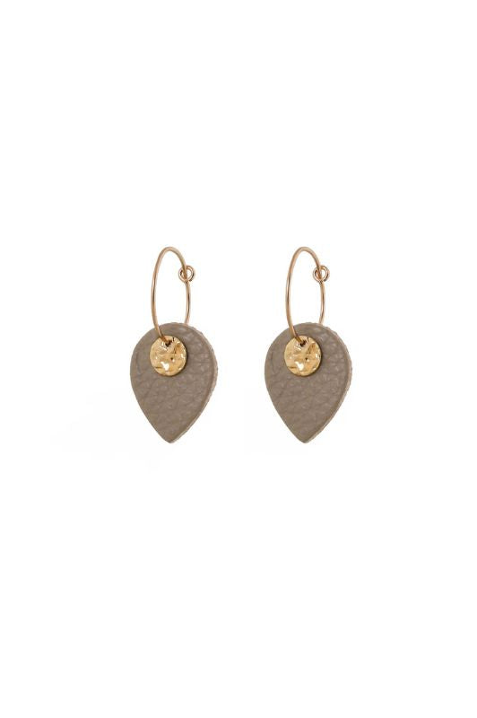 Earrings julia's mini me*leather gold filled*basic